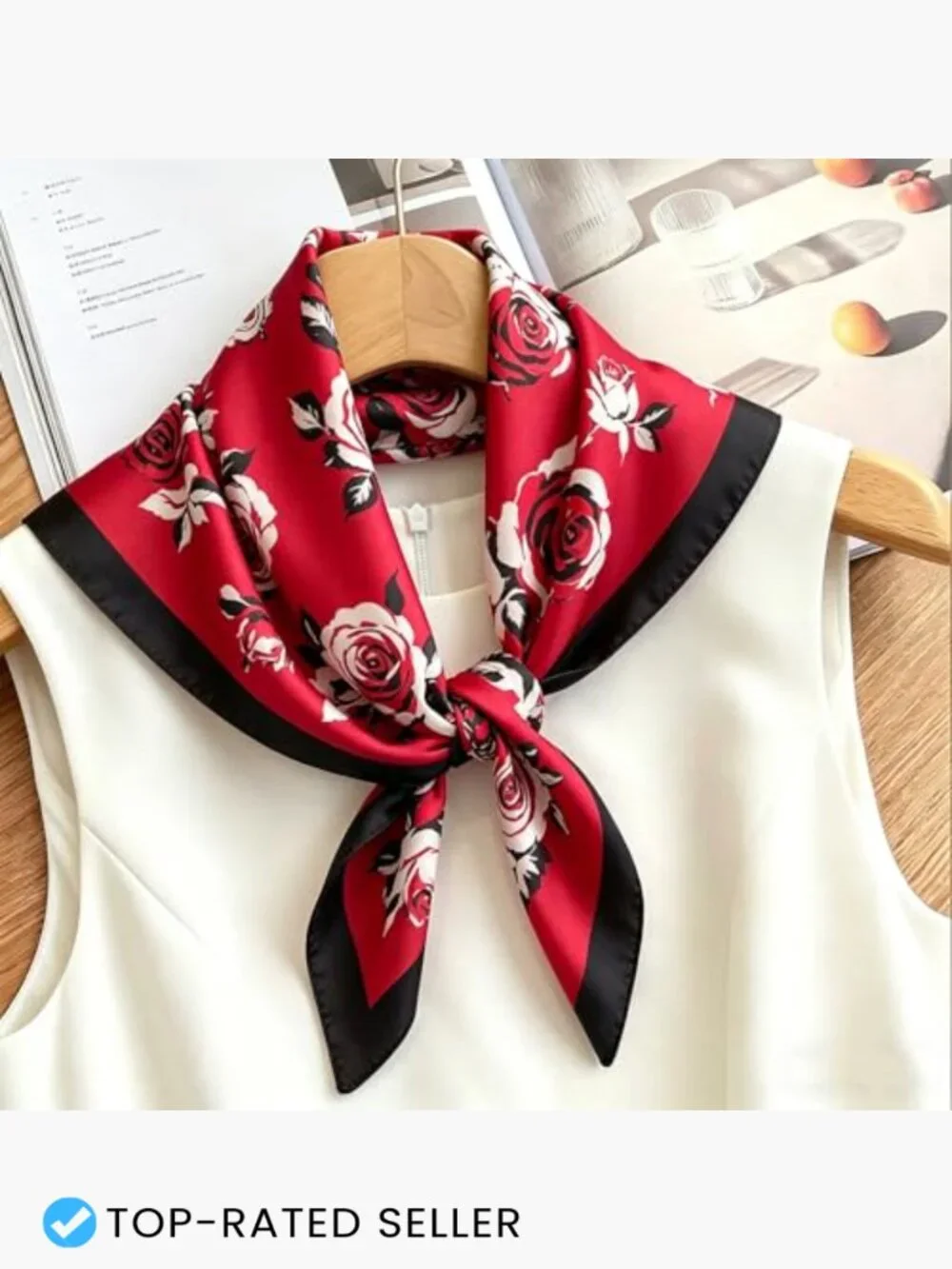 Silk Feel Square Head Scarf 27.5 Inch Versatile Hair Neck Scarf Bandana Wrap